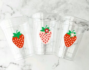 Disposable Strawberry Party Cups- Berry Sweet Birthday Party Tableware Birthday Party Cups