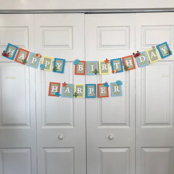 Under The Sea Happy Birthday Garland Party Decorations Firsy Etsy