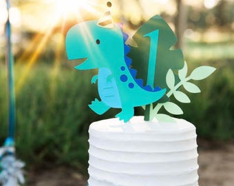 Dinosaur Cake Topper- ANY AGE, Smash Cake