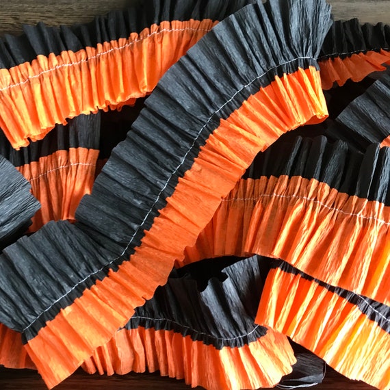 Ruffled Crepe Paper Streamers Party Decorations, Halloween Party 