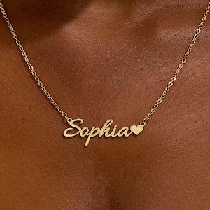 Collier prénom coeur personnalisé Collier prénom personnalisé en or délicat Collier prénom minimaliste cadeau pour sa fille