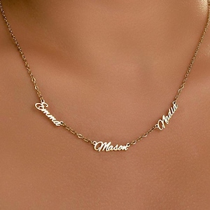 Multi-Name Family Necklace Multiple Nameplated Necklace Personalized Multiple Name Necklace, Necklace for Family Names, Gift For Her
