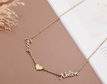 Two Name Necklace Couples Necklace Personalized Multiple Names Necklace Custom Two Name Necklace Gift for Wife Girlfriend