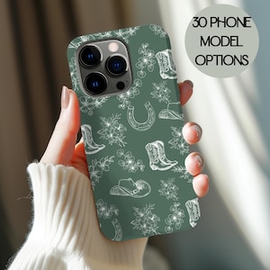 Custodia per cellulare con design da cowgirl occidentale, stile country, protezione per ferro di cavallo, regalo a tema rurale, custodia per telefono da donna con ferro di cavallo