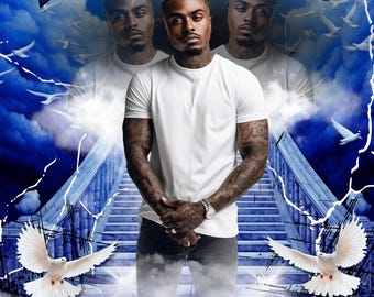 Editable Blue Memorial Design (Canva)
