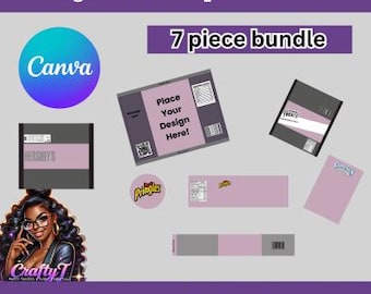 Editable Party Favor Bundle Canva Template | 7-Piece Set | Chip Bag, Capri Sun, Hershey, Rice Krispie, Water Bottle, and more DIY Printable