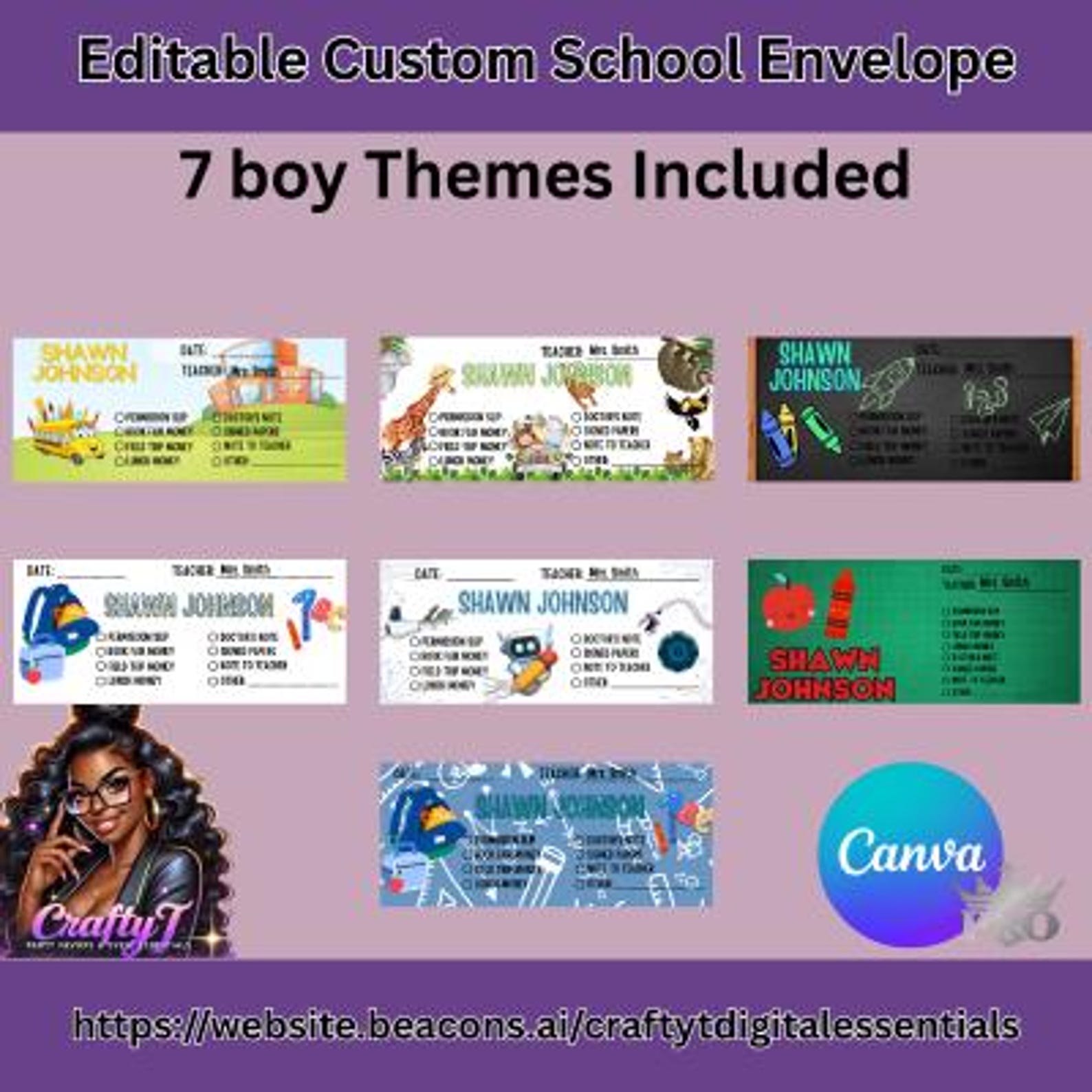 Editable School Envelope Template – 14 Designs for Boys & Girls (canva ...