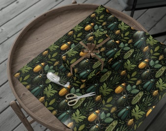 Beetles and Plants - Dark Academia - Wrapping Paper