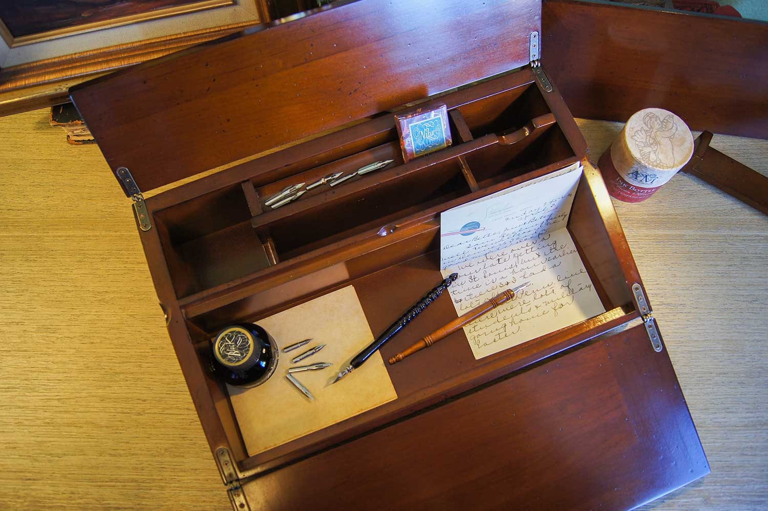 Campaign Lap Desk Calligraphy Set