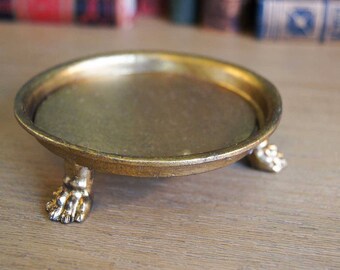 Round Lion Paw Footed Gold Tray