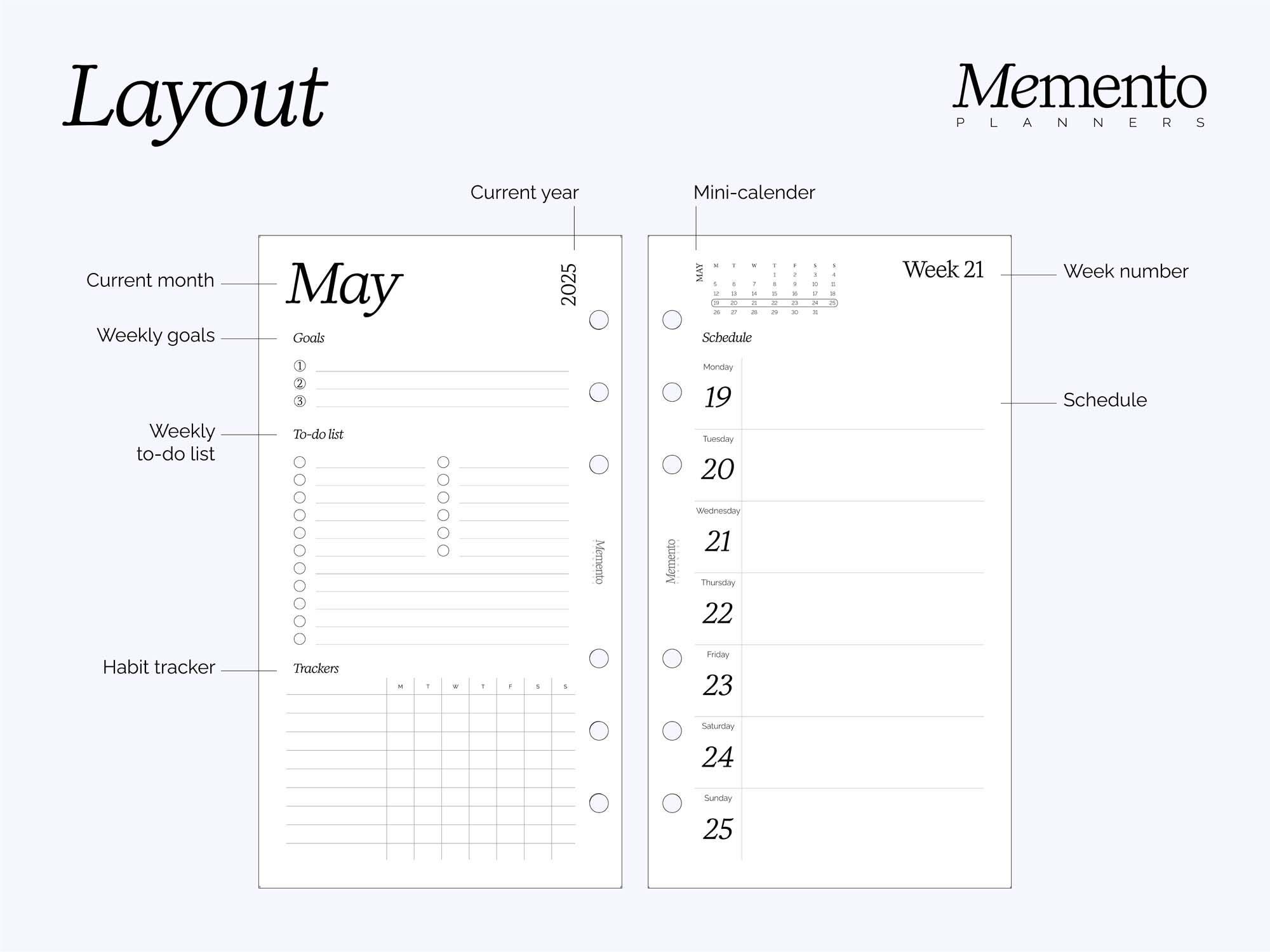 2025 Weekly Planner Printable Insert | Personal Size | 2025 Minimalist ...