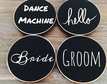 50 chalkboard name tags magnetic or pins reusable name etsy