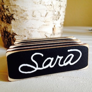 6 Rectangle Chalkboard Name Tags, Chalkboard Name Badges, Reusable Name Tags,--Perfect for Office Parties, Meeting, and Corporate Events