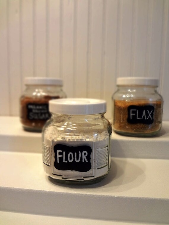 Items similar to 24 Fancy Chalkboard Labels - Mason Jar Labels, Pantry Labels, Chalkboard ...