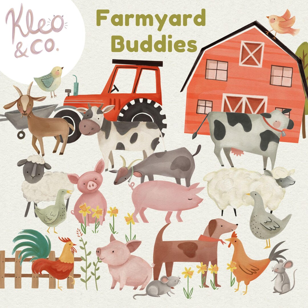 Farm Animals Clipart for Teachers Classroom Bulletin Board Barnyard ...