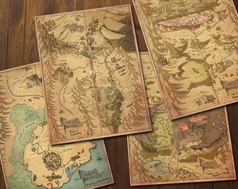 Mapas del Progreso del Peregrino - Estilo Vintage Dibujado a Mano - El Peligroso Viaje de Christian - Arte Imprimible - DESCARGA INSTANTÁNEA