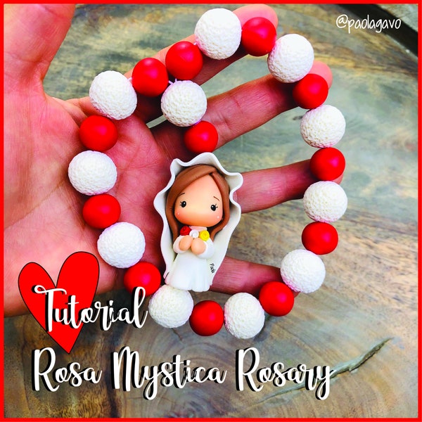 COURS EN LIGNE Facebook Group Tutorial Rosa Mystica Rosary Tutorial de Denario con la imagen de la Rosa Mistica