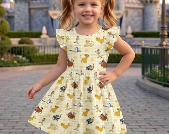 Gingham König der Löwen Kinder Rüschen Kleid, Disney Trip Outfit