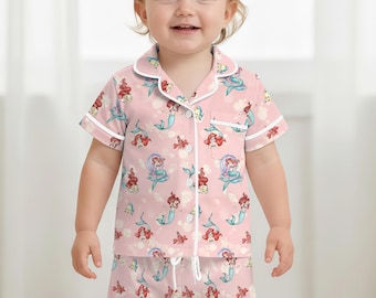 Ariel Princess Pjs, The Little Mermaid Pink Pajamas Set, Disney Lover Gift