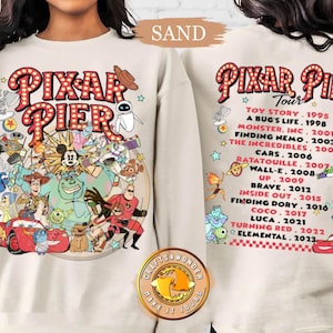 2-Sided Pixar Pier Disneyland Shirt, Disneyland Pixar Fest Shirt, Meet me at Pixar Pier Disney Pixar Characters, Disneyland Trip Shirt