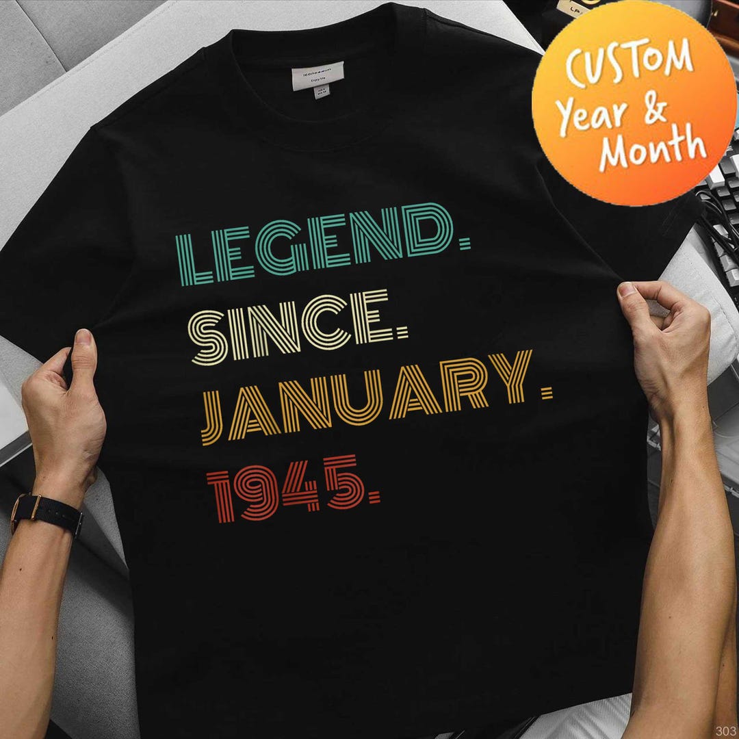 Awesome Since 1945 - 80th Birthday Gift T-Shirt For Men | Custom Year & Color - View #11