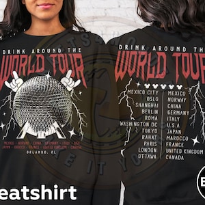 2-Sided Epcot World Tour Comfort Colors Shirt, Drink Around The World Tshirt, Disney Group Trip Shirt, Epcot Drink Around The World Shirt