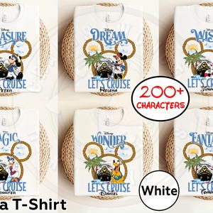 Customized Disney Characters Cruise Line Shirt, Retro Mickey & Friends Shirt, Let'S Cruise, Disney Treasure Wish Dream Magic Wonder Fantasy
