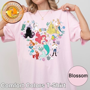 Retro Disney Princess Ariel Mickey Ears Shirt, Disney The Little Mermaid Tshirt, Magic Kingdom Tee, Wdw Disneyland Girl Trip Shirt
