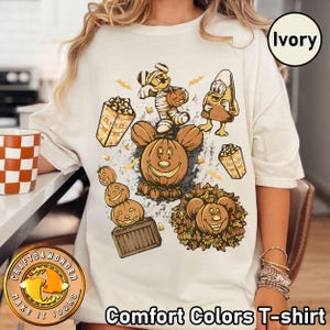 Retro Disney Halloween Pumpkin Comfort Colors Shirt, Mickey Donald Candy Corn Tshirt, Mickey&#39;S Not So Scary Halloween Party 2025 TShirt