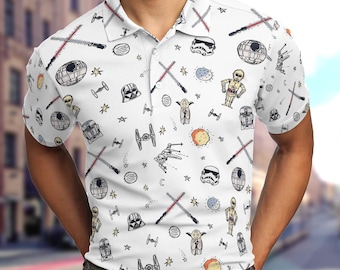 Retro Star Wars Men Polo, Star Wars Lover Gift