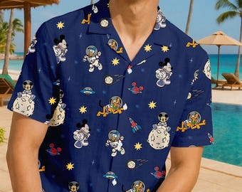 Mickey And Friends Space Theme Hawaiian Shirt