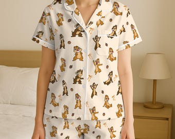Coquette Chip and Dale Short Pajamas Set For Women