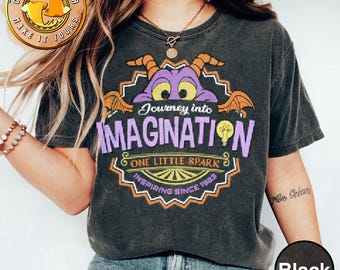 Disney Figment Journey Into Imagination One Little Spark Shirt, Retro Disney Epcot Purple Dragon Tee