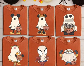 Retro Disney Ghost All Characters Halloween Shirt, Vintage Mickey Ghost Tshirt, Mickey&#39;S Not So Scary Halloween Party, Disneyland Halloween