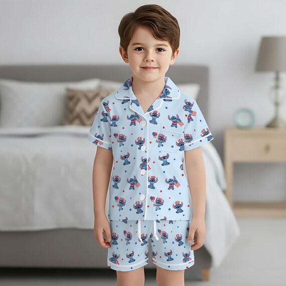 Stitch 4th Of July Kids Pajamas Set, 250 Years USA Pjs