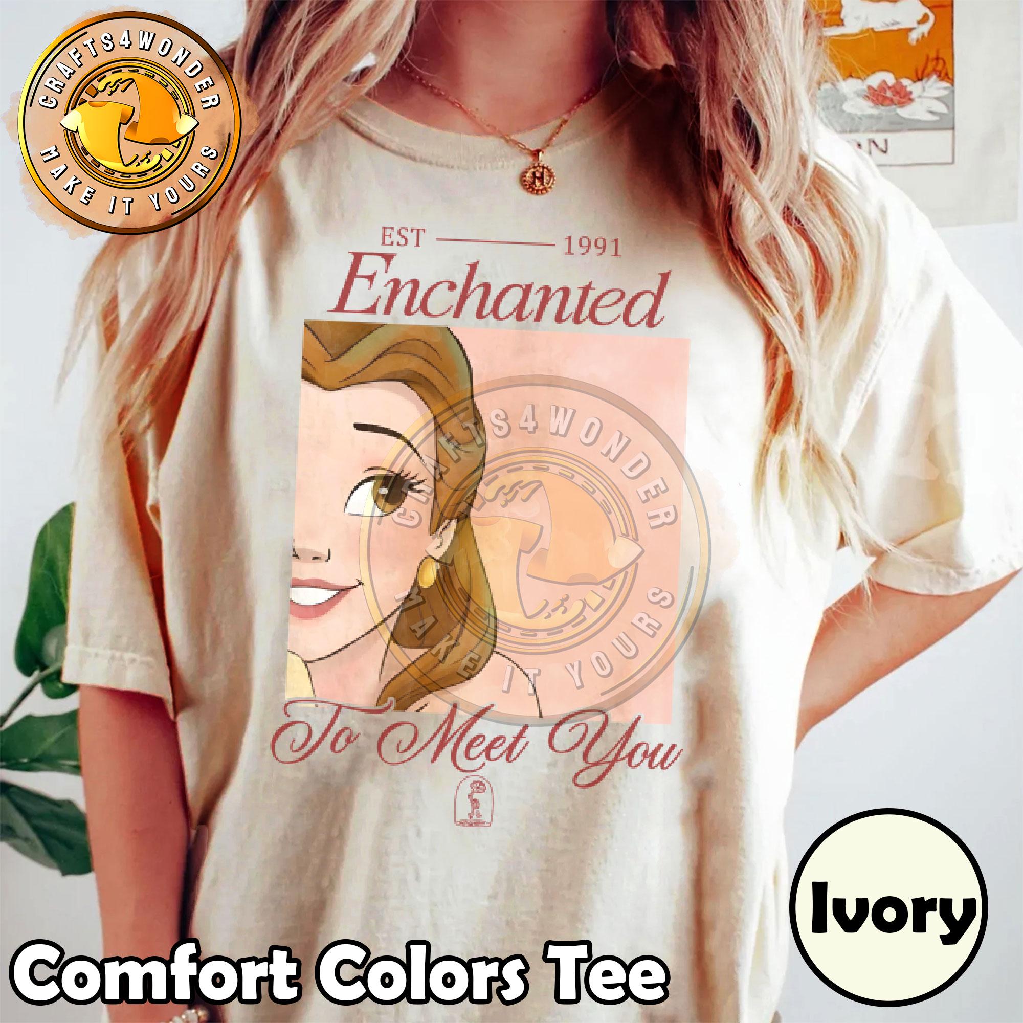 Retro Disney World Belle Princess Shirt, Enchanted To Meet You Tshirt, Disney Beauty And The Beast, Bella Princess Quote, Magical Parks