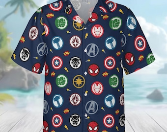 Camisa hawaiana del Universo Marvel, regalo para los amantes de las películas de Marvel