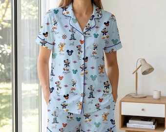 Disney Mickey And Friends Cruise Women Pajamas Set