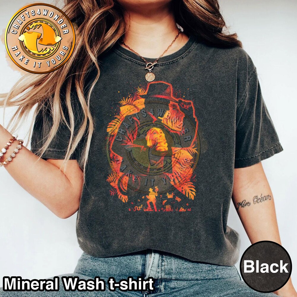 Retro Disney Indiana Jones Silhouette Portrait Shirt, Indiana Jones Adventure T-Shirt, Walt Disney World, Magic Kingdom, Disney Vacation Tee