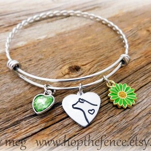 2.5&quot; Charmed Cattle Bangle Bracelet- Heifer Charm, Stock Show Jewelry, Hand Stamped Aluminum- Quality Enamel & Crystal Charms