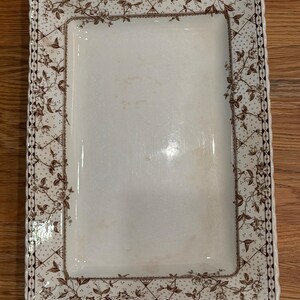Antique 1875 Brown Westhead Son Dorset Platter Large Rectangular Ironstone Serving Tray Aesthetic Movement Victorian Brown Transferware 18.5