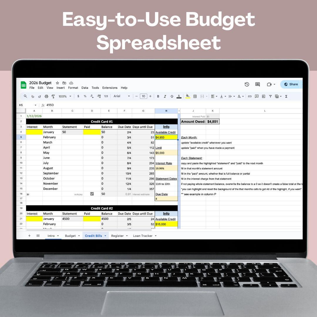 Digital Budget Template Expense Tracker Spreadsheet Google Sheet ...