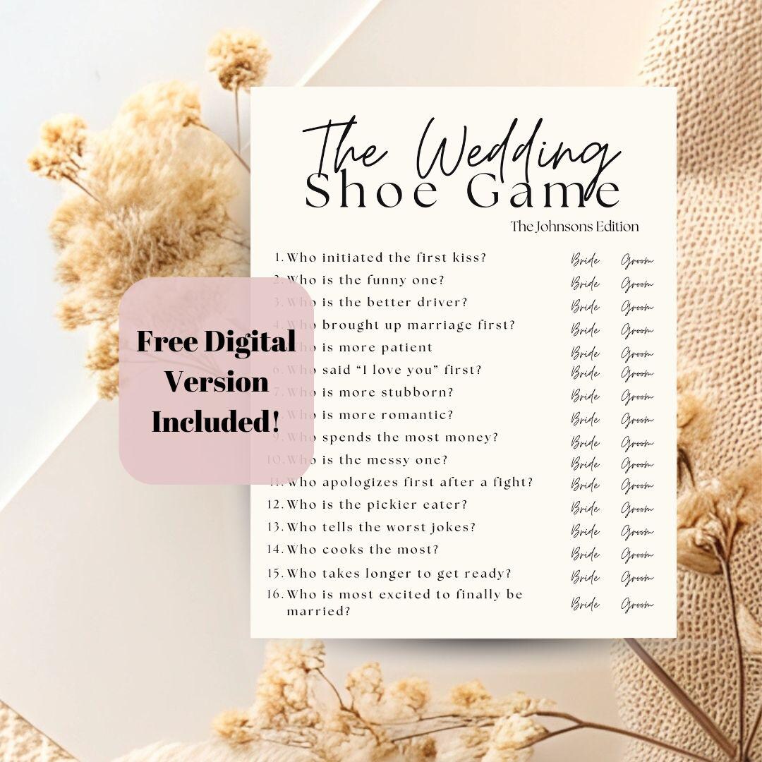 Wedding Shoe Game Template Digital Bridal Shower Game PDF Download ...
