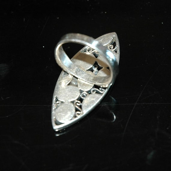 Abalone Shell Ring, Sterling, Unique Multi-Bezel … - image 5