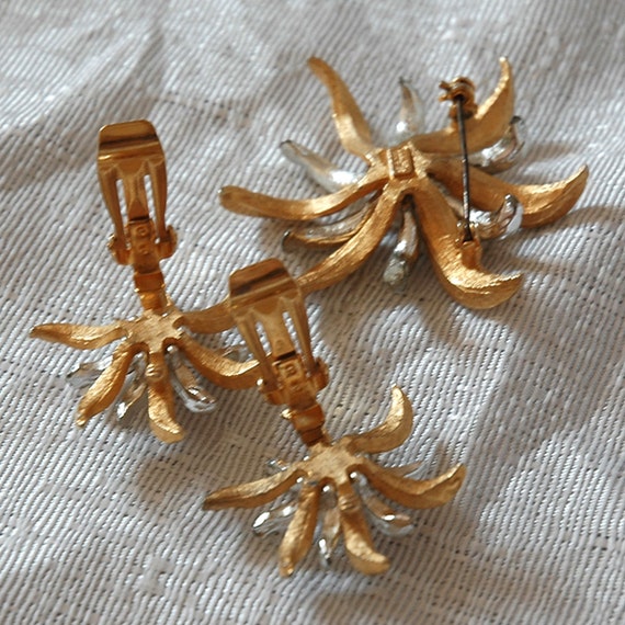 Judy Lee Brooch/Earring Set, Vintage Bride, Rhine… - image 4