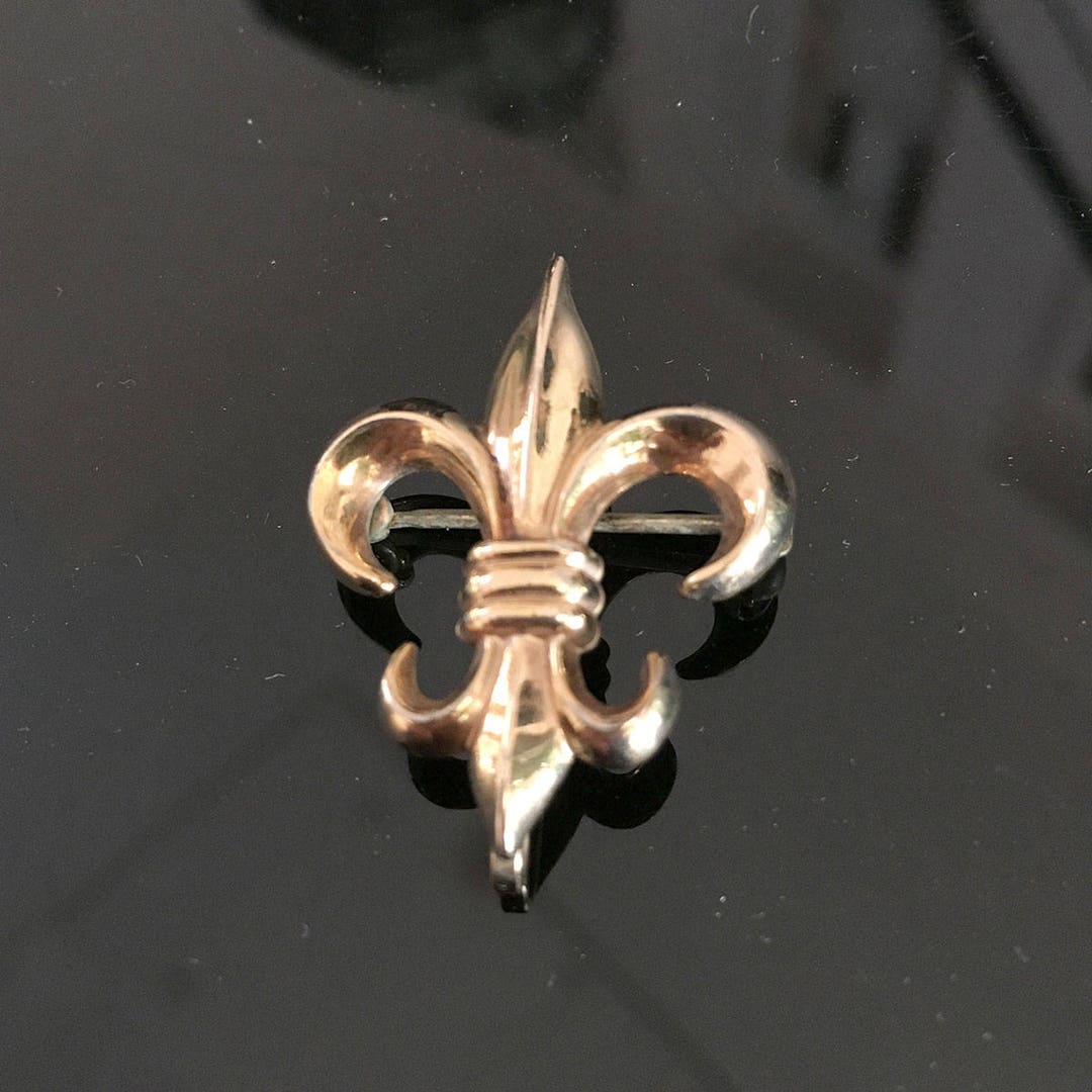 Vintage Fleurdelis Brooch, 1/20 12kt Gold Filled, A&Z Chain Company