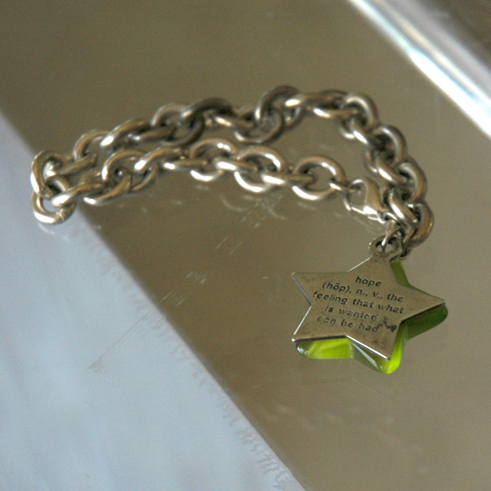 Hope Charm Bracelet Etsy