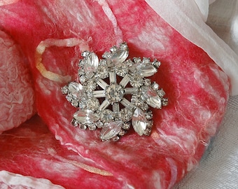 Weiss Ice Brooch No. 7, Vintage Bride, 1950s Glam, 3D Design, Minty Condition