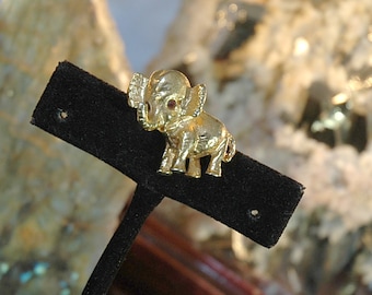 Adorable Baby Elephant Scatter Pin, Dumbo Cartoon, Rhinestone Eyes, Quality, Unworn Condition