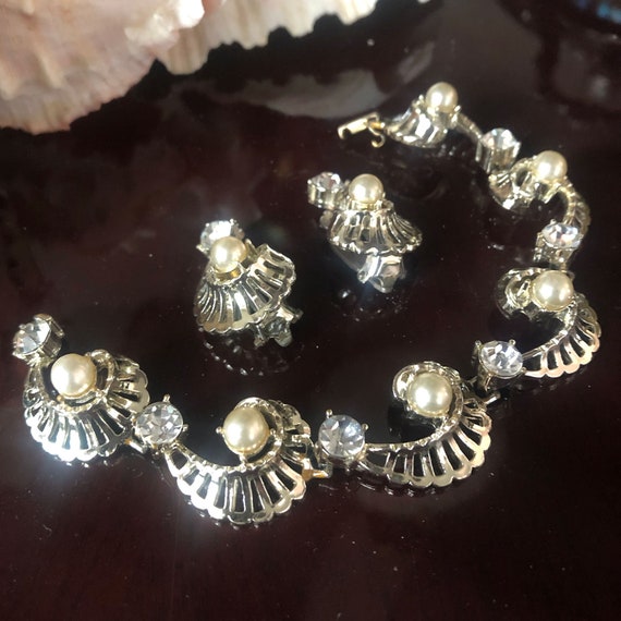 Vintage 50s Hattie Carnegie Bracelet/Earrings, Pa… - image 2